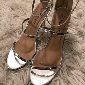 SILVER STRAPPY HEELS